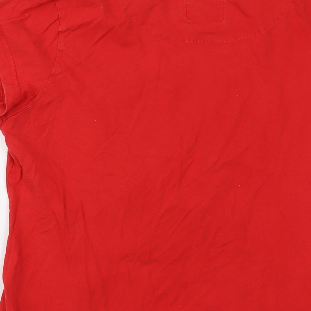 Disney Womens Red Cotton Basic T-Shirt Size M Crew Neck - Mickey Mouse