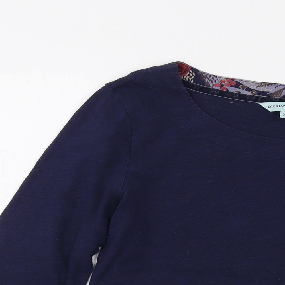 Dickins & Jones Womens Black Cotton Basic T-Shirt Size XS Roll Neck