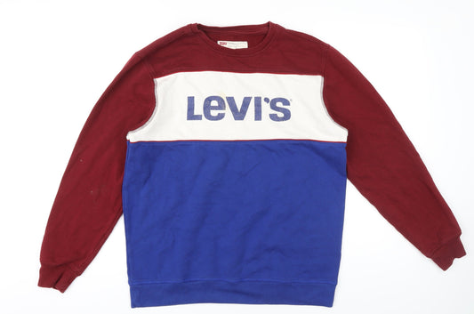 Levi's Womens Multicoloured Colourblock Cotton Pullover Sweatshirt Size L