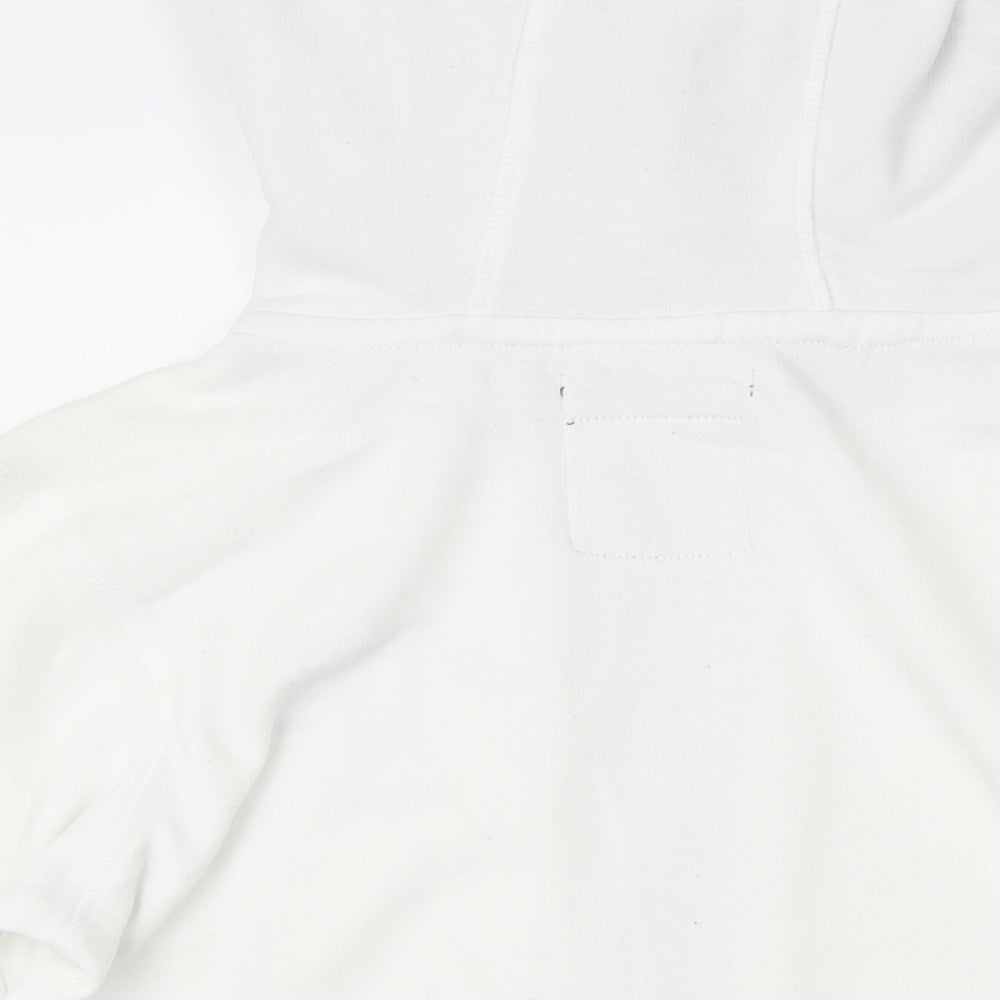 Tog Twenty Four Womens White Cotton Full Zip Hoodie Size M Zip