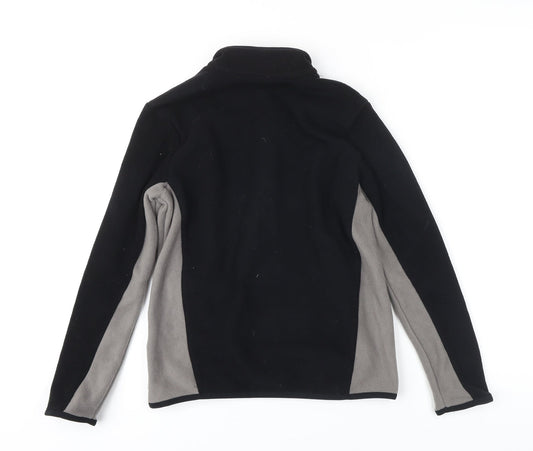 DECATHLON Boys Black Colourblock Jacket Size 12 Years Zip