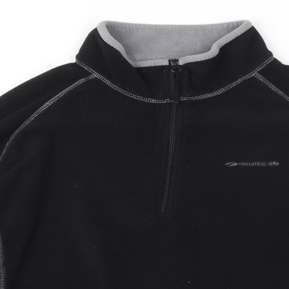 Mountain Life Womens Black 100% Polyester Pullover Sweatshirt Size 16