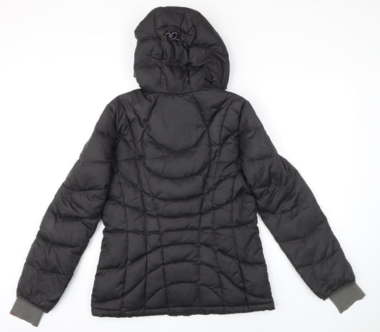 Lands End Womens Black Puffer Jacket Coat Size S Zip