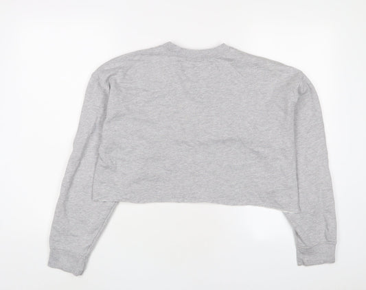 PRETTYLITTLETHING Womens Grey Cotton Pullover Sweatshirt Size S Pullover