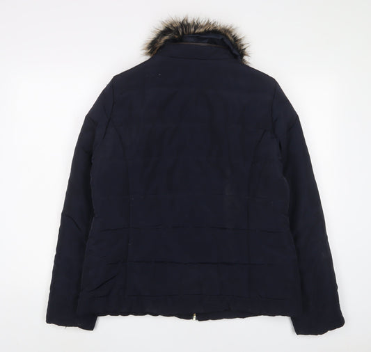 Dorothy Perkins Womens Blue Quilted Coat Size 16 Zip