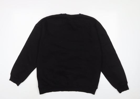 H&M Mens Black Cotton Pullover Sweatshirt Size S