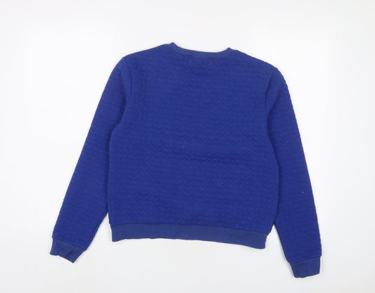 Louche Womens Blue Cotton Pullover Sweatshirt Size 8 Pullover