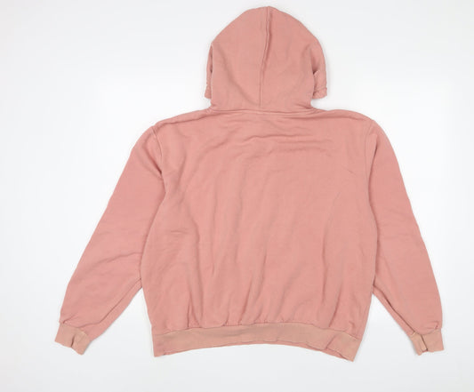 h7m Womens Pink Cotton Pullover Hoodie Size L Pullover
