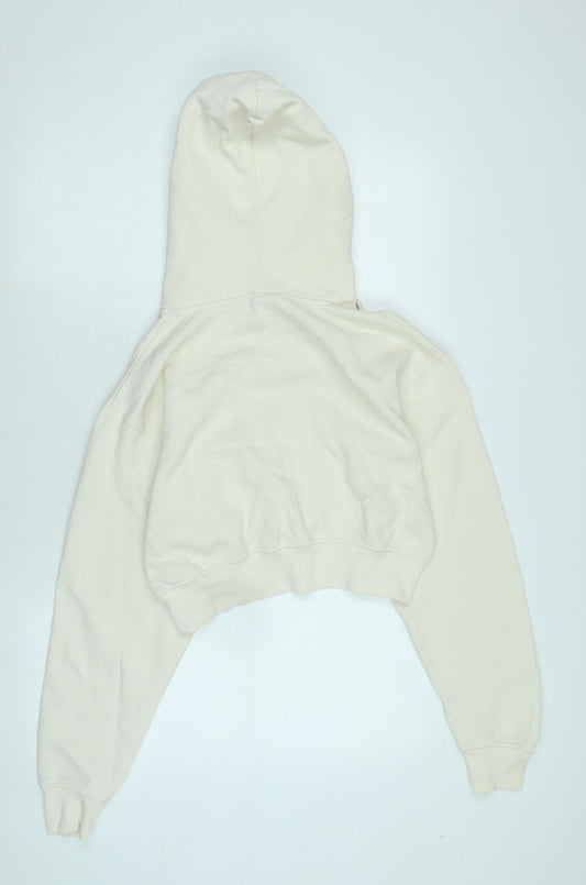 Pull&Bear Womens Ivory Polyester Pullover Hoodie Size M