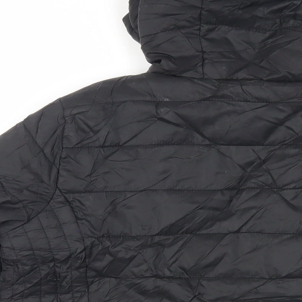 New Look Womens Black Jacket Size 10 Zip - Hooded