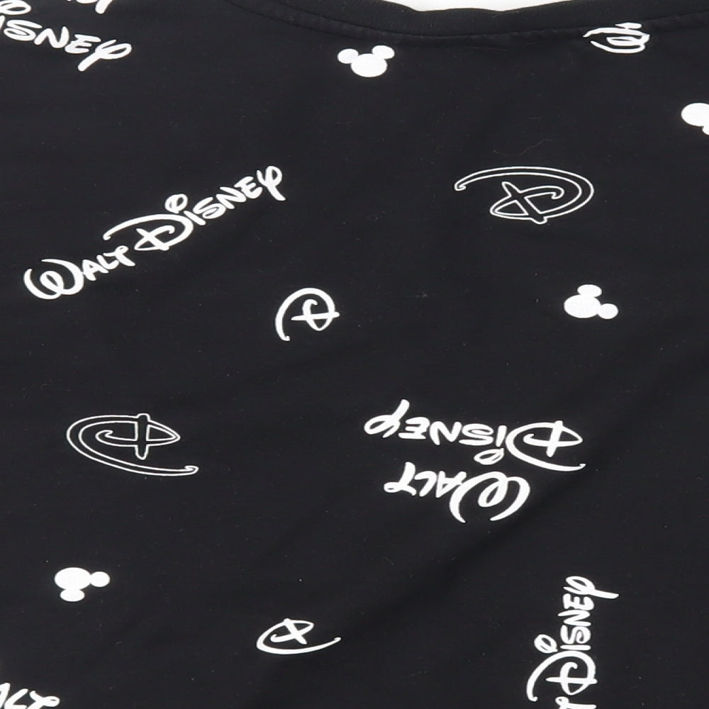 Disney Womens Black Geometric Polyester Pullover Sweatshirt Size 2XL Pullover - Logo Mickey Mouse