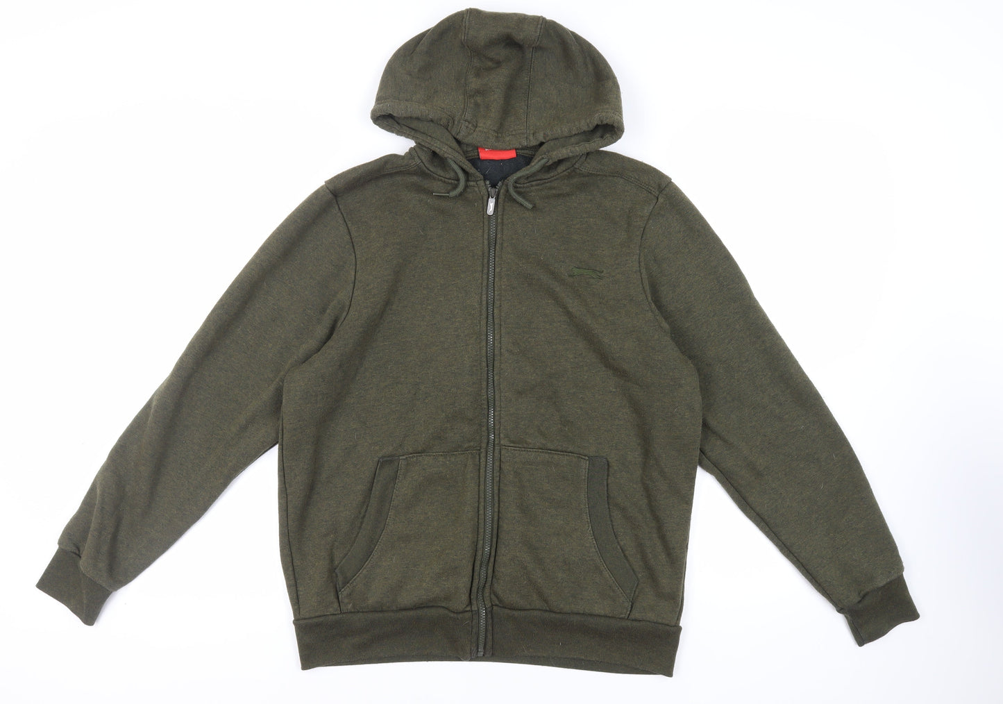 Slazenger Mens Green Polyester Full Zip Hoodie Size M - Logo Pockets