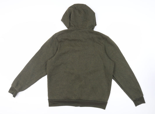 Slazenger Mens Green Polyester Full Zip Hoodie Size M - Logo Pockets