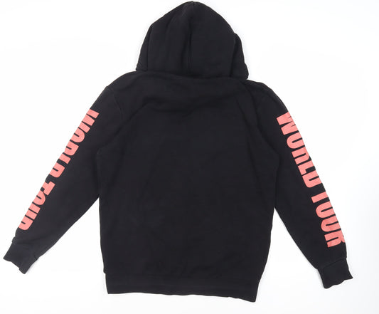 Divided by H&M Mens Black Cotton Pullover Hoodie Size S - Logo Justin Bieber World Tour