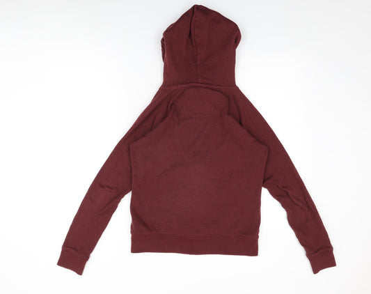 Jack Wills Womens Red Cotton Full Zip Hoodie Size 8 Zip