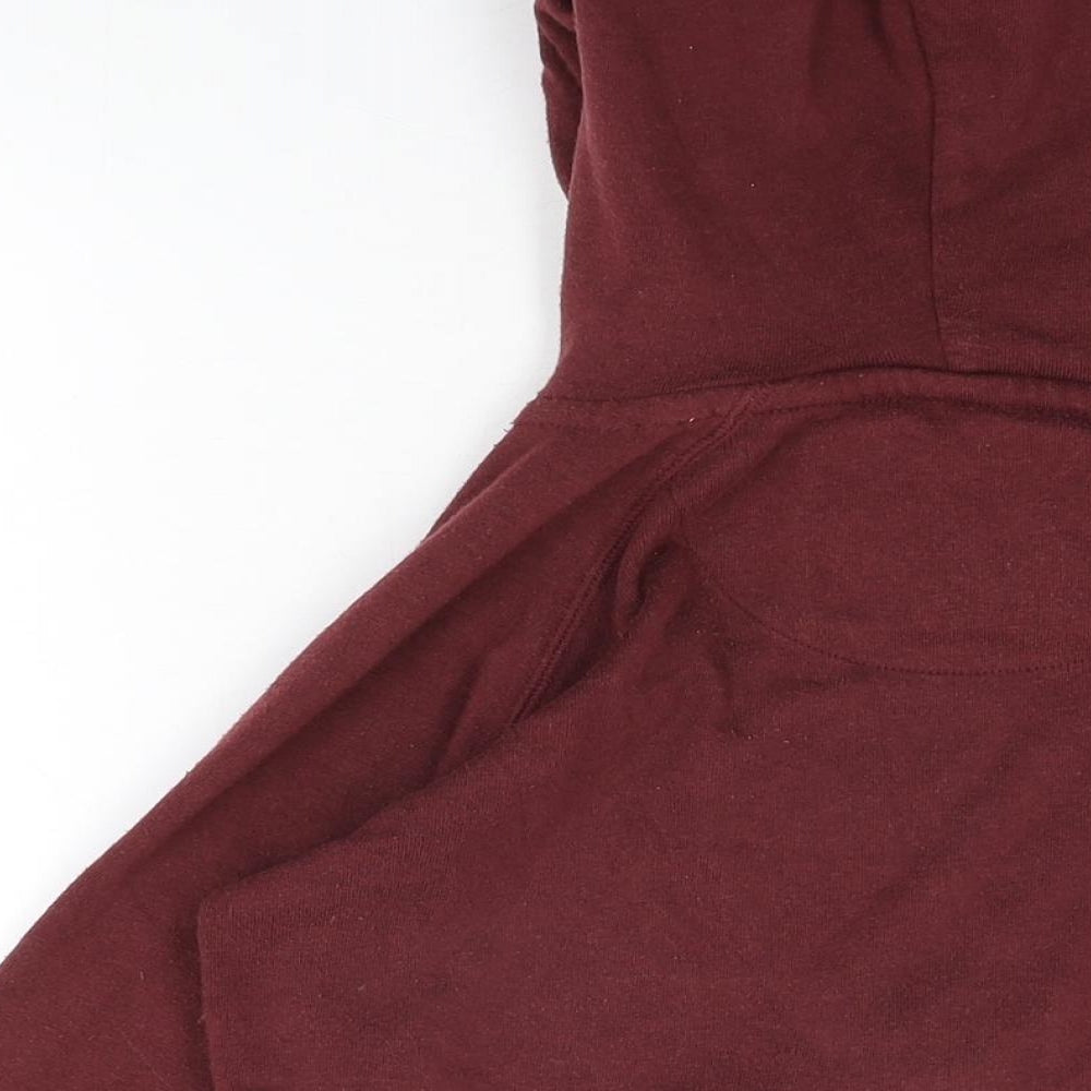 Jack Wills Womens Red Cotton Full Zip Hoodie Size 8 Zip