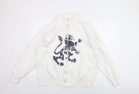 Mens UK XL Regular Daniel Lei White Full Zip Sweatshirt
