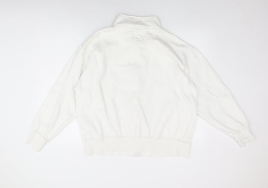 Daniel Lei Mens White Cotton Full Zip Sweatshirt Size XL