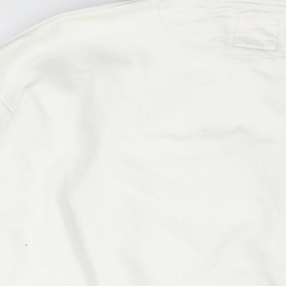 Daniel Lei Mens White Cotton Full Zip Sweatshirt Size XL