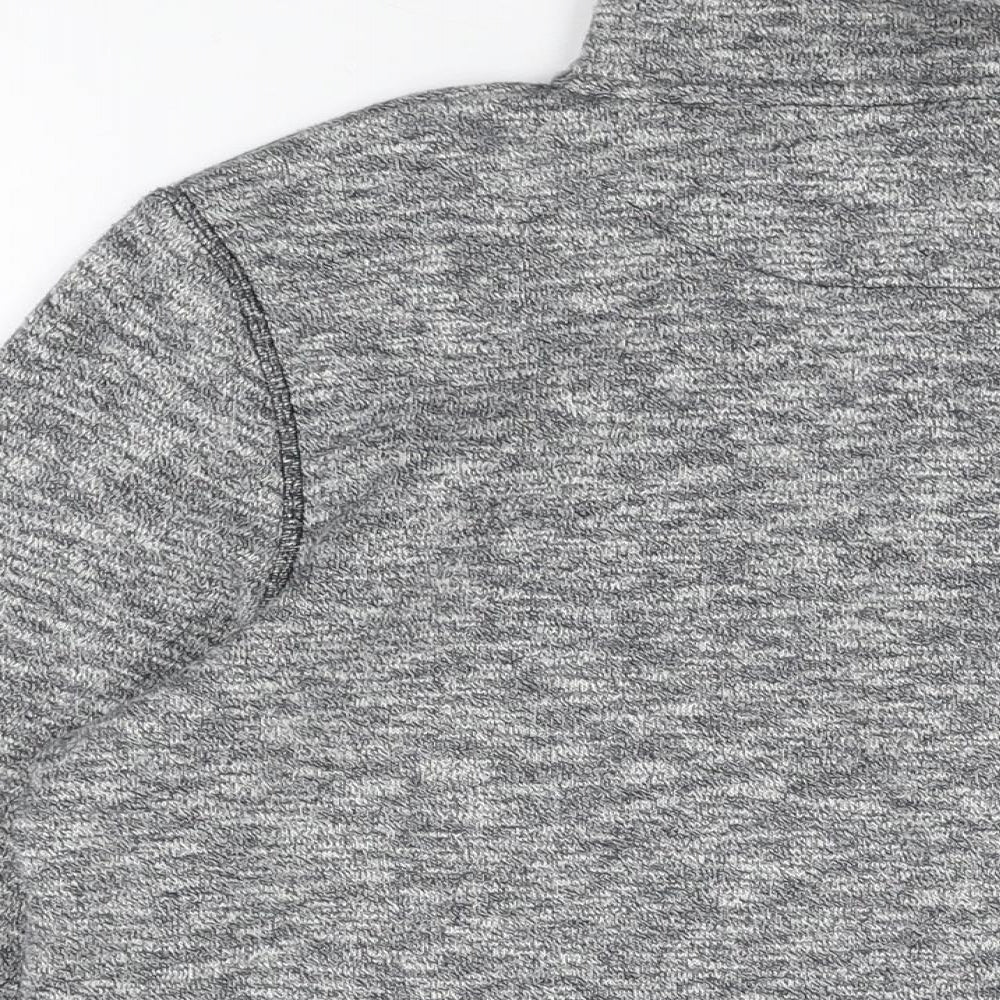 Brand and care label for Easy men’s grey cotton pullover sweatshirt, size M