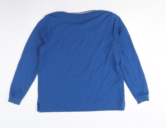 Women's Franka Blue Pullover Sweatshirt, Medium, Cotton