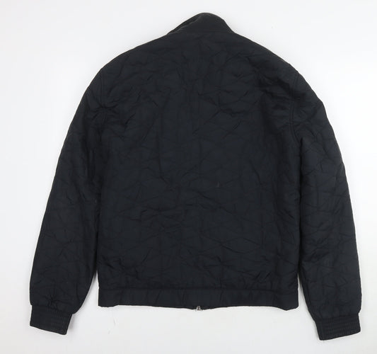 Marks and Spencer Mens Black Quilted Jacket Size M Zip