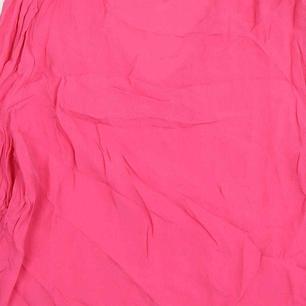 JD Williams Womens Pink Viscose Tunic Blouse Size 14 V-Neck