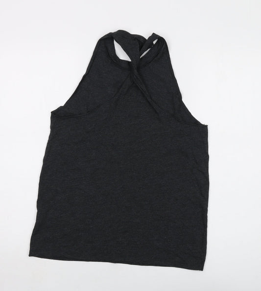 Womens UK Size S PINK Grey Cotton Tank