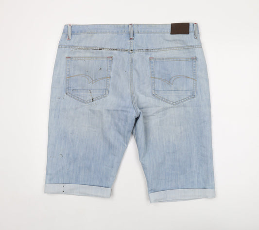 Lee Cooper Mens Blue Cotton Bermuda Shorts Size 40 in L14 in Regular Button