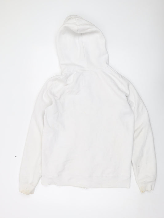 Hollister Mens White Cotton Full Zip Hoodie Size M