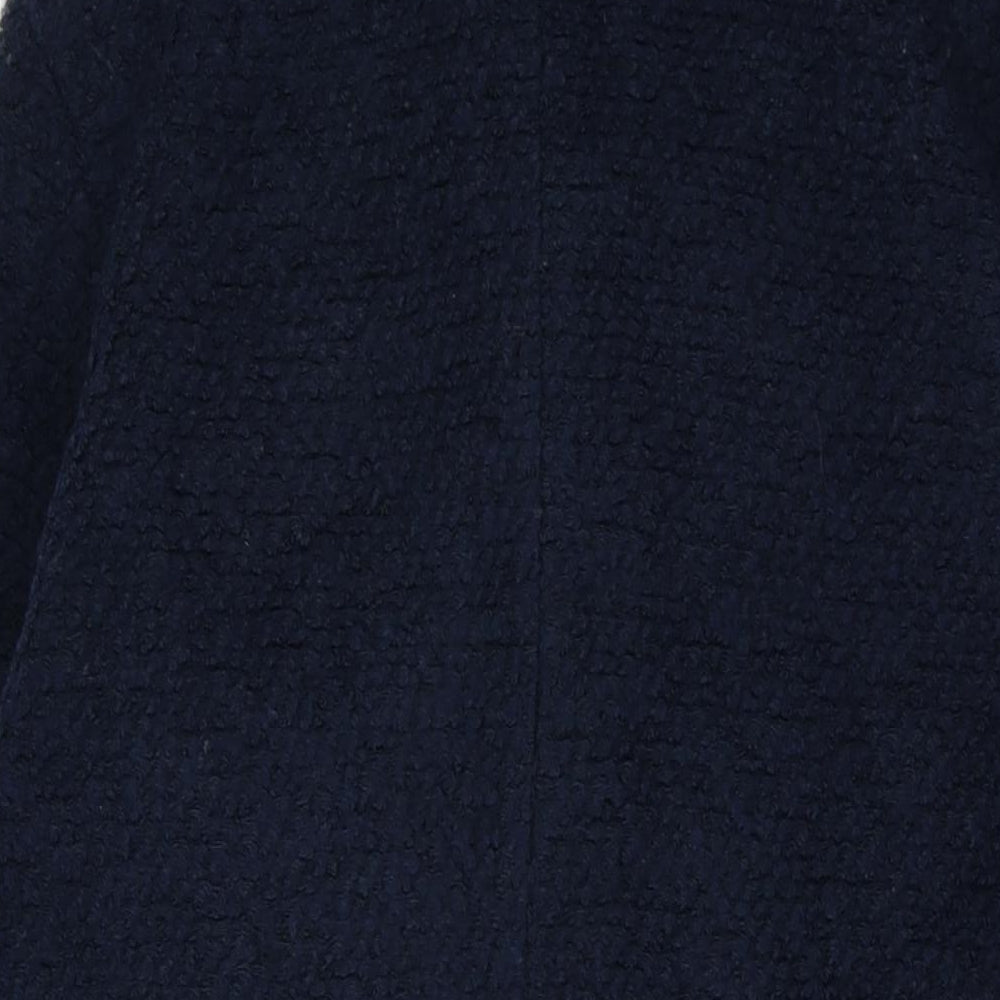 Numph Womens Blue Overcoat Coat Size 12 Button
