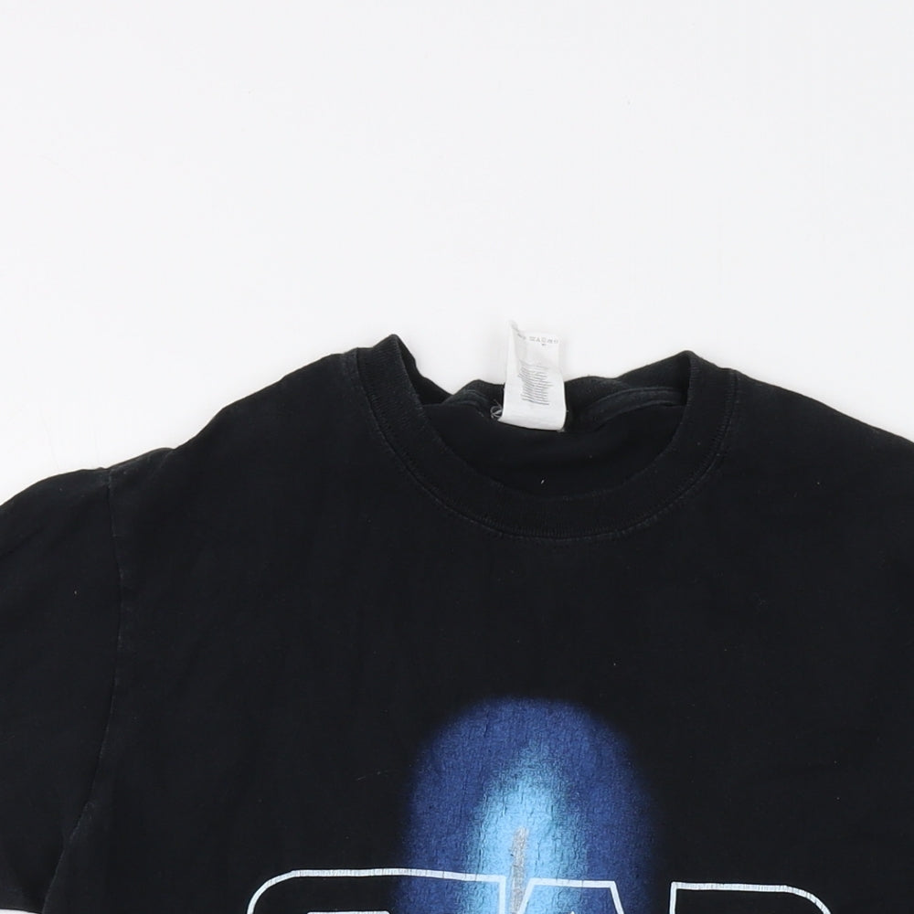 Star Wars Womens Black Cotton Basic T-Shirt Size S Crew Neck