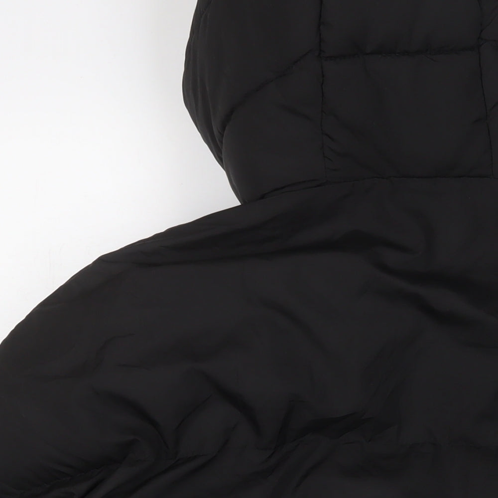 PRETTYLITTLETHING Womens Black Puffer Jacket Coat Size 4 Zip