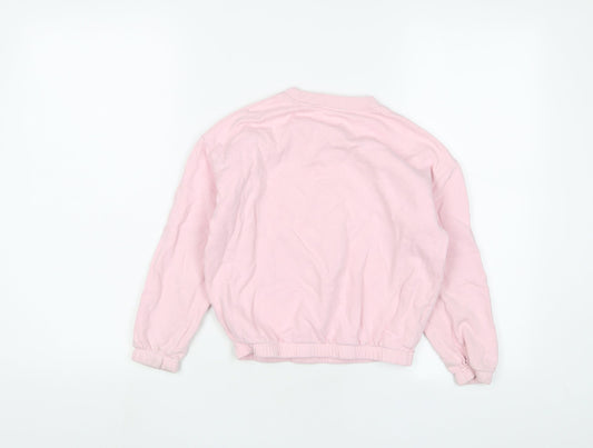 John Lewis Girls Pink Cotton Pullover Sweatshirt Size 8 Years Pullover