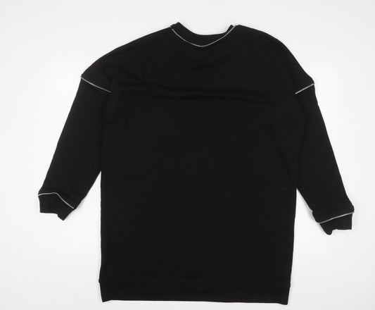 Missguided Womens Black Cotton Pullover Sweatshirt Size 10 Pullover