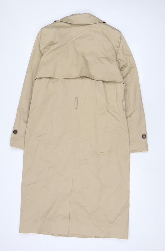 Marks and Spencer Womens Beige Overcoat Coat Size 12 Button