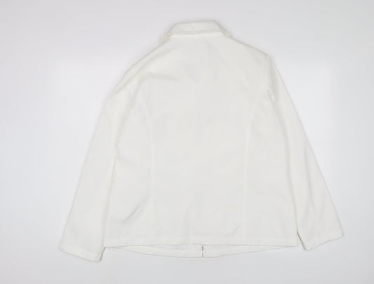 Finesse Womens White Jacket Size 14 Zip
