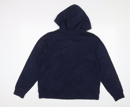 marks and Womens Blue Cotton Full Zip Hoodie Size M Zip
