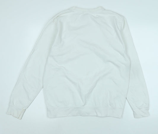 Audere Couture Womens White Polyester Pullover Sweatshirt Size L