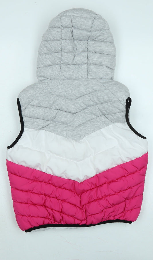 FB Sisters Womens Multicoloured Striped Gilet Waistcoat Size S Zip