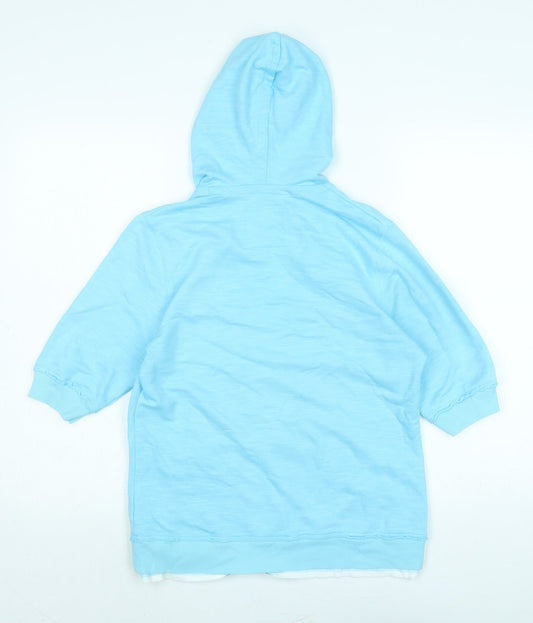 Marks and Spencer Womens Blue Cotton Pullover Hoodie Size 10