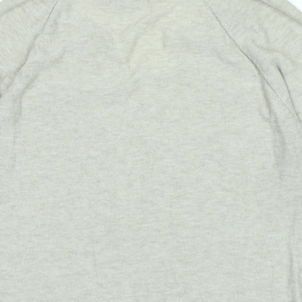 NEXT Womens Gold V-Neck Viscose Pullover Jumper Size 12