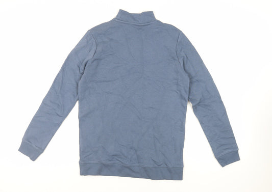 Marks and Spencer Boys Blue Cotton Pullover Sweatshirt Size 13-14 Years Zip