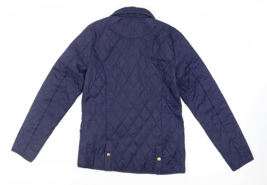 Mountain Life Womens Blue Quilted Jacket Size 10 Snap - Lightweight