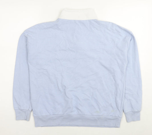 New Look Womens Blue Cotton Pullover Sweatshirt Size 12 Pullover