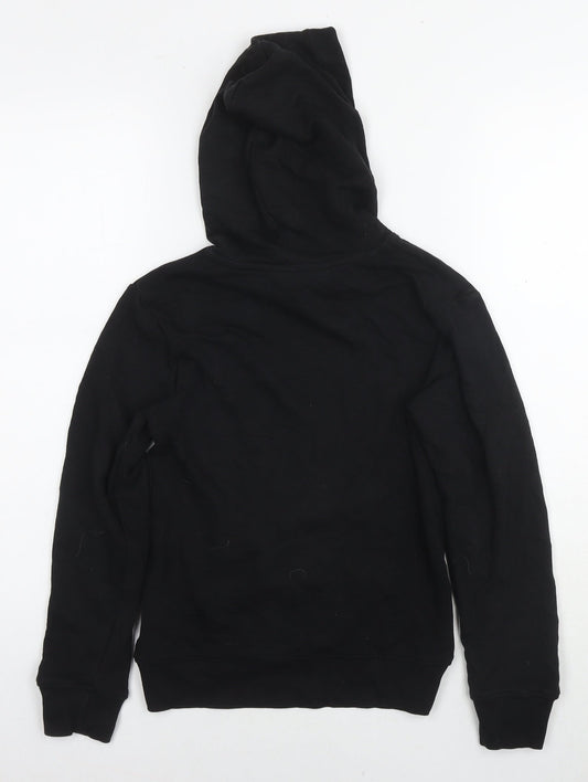 H&M Girls Black Cotton Pullover Hoodie Size 9-10 Years Pullover