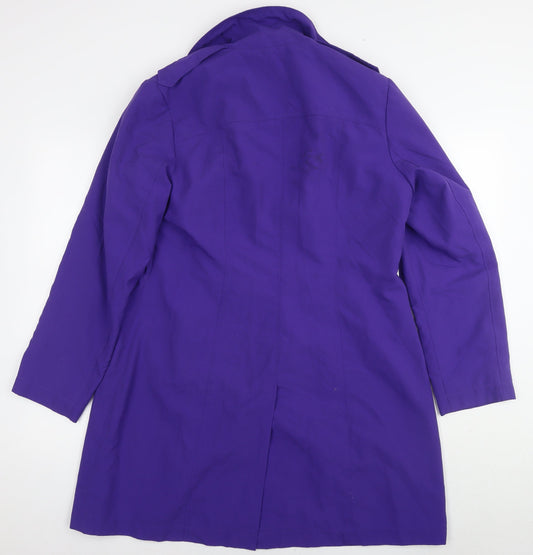 Marks and Spencer Womens Purple Overcoat Coat Size 16 Button