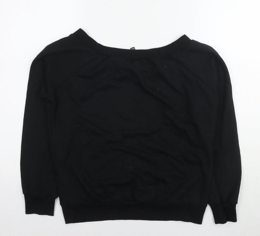 New Look Womens Black Cotton Pullover Sweatshirt Size 12 Pullover