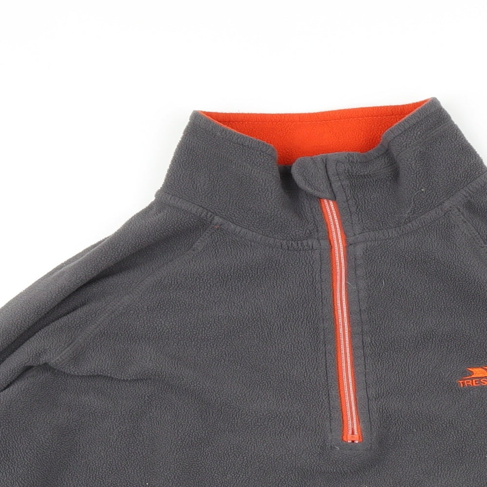 Tresspass Womens Grey Houndstooth Polyester Pullover Sweatshirt Size L Zip