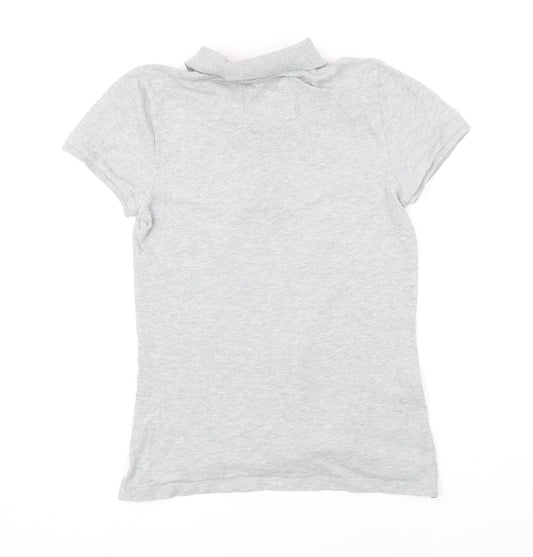 American Eagle Outfitters Womens Green 100% Cotton Basic Polo Size L Collared